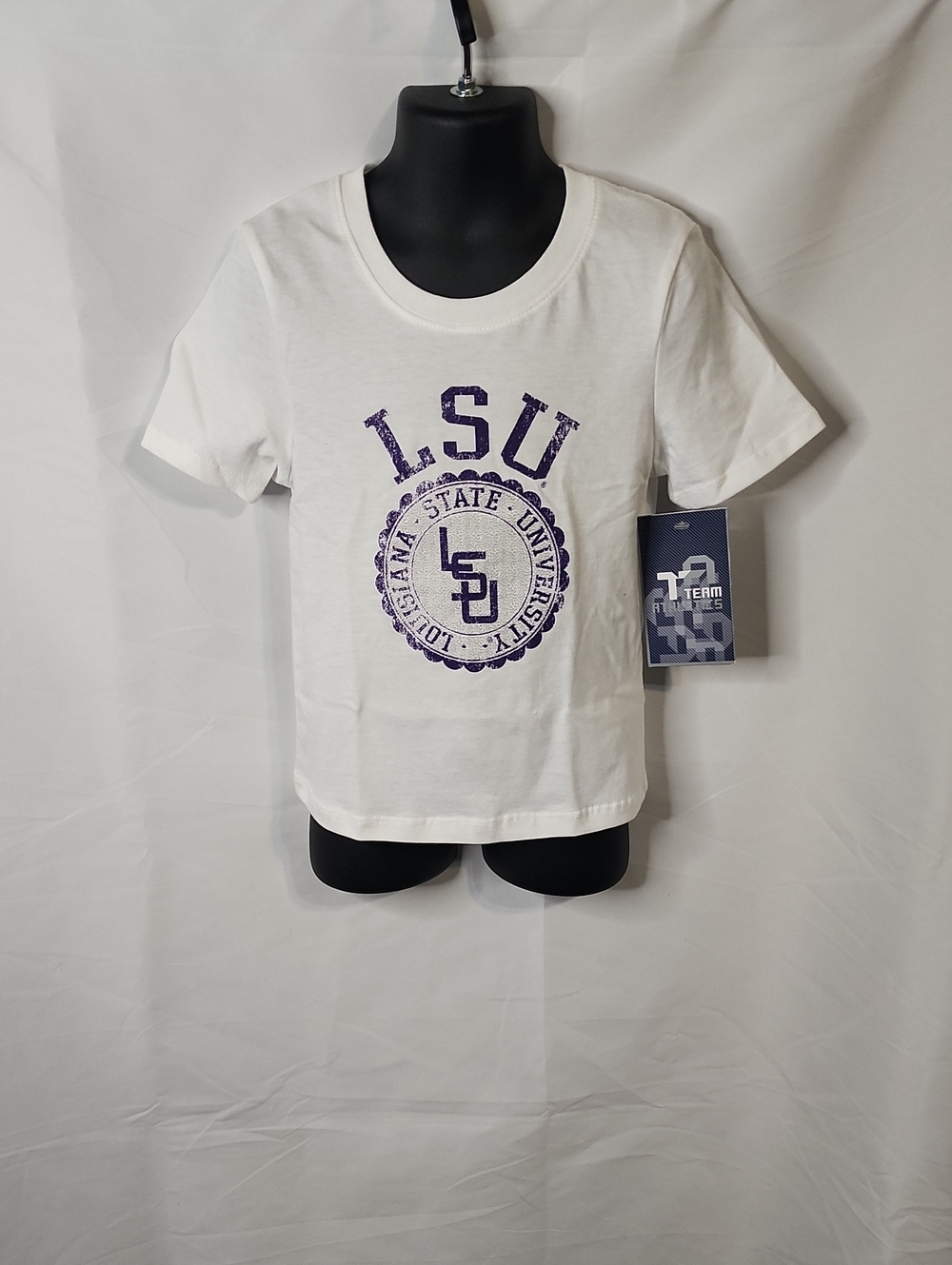 LSU Girl's Size XS (4/5) New With Tag Louisiana State University White & Purple